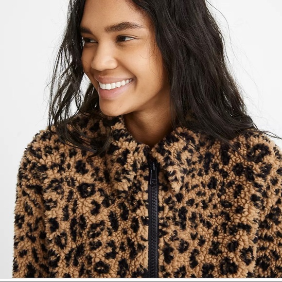Madewell leopard Sherpa jacket - Picture 2 of 6